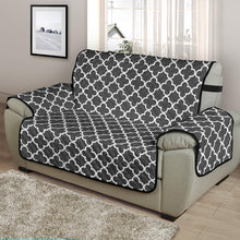 Load image into Gallery viewer, Dark Gray and White Quatrefoil Furniture Slipcover Protectors
