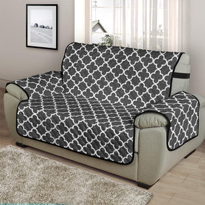 Dark Gray and White Quatrefoil Furniture Slipcover Protectors