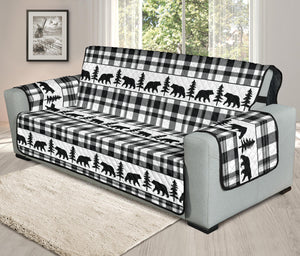 Black and White With Bear Pattern Furniture Slipcovers