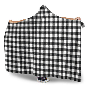 Black and White Buffalo Check Hooded Blanket