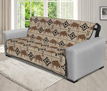 Load image into Gallery viewer, Tan With Bison Tribal Pattern Furniture Slipcovers
