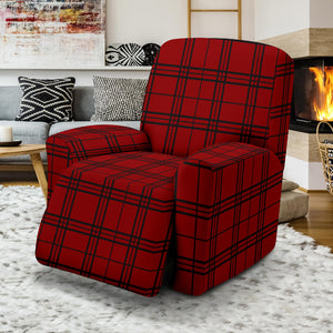 Red and Black Plaid Pattern Stretch Recliner Cover