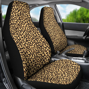 Light Colored Leopard Print Car Seat Covers Set