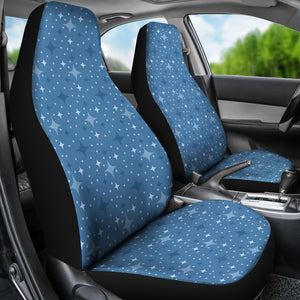 Blue With Retro Stars Pattern Car Seat Covers