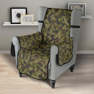 Camo Chair Cover Protector Green, Gray and Brown Camouflage 23" Seat Width