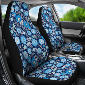 Blue Flower Pattern Car Seat Covers