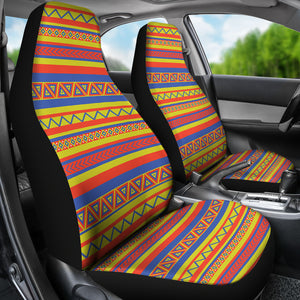 Colorful Car Seat Covers Set Ethnic, Boho, Aztec, Mexican Inspired, Orange, Yellow and Blue