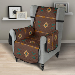 Dark Brown Southwestern Tribal Pattern Furniture Slipcovers