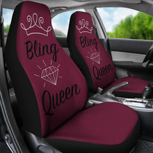 Load image into Gallery viewer, Bling Queen Cranberry Seat Covers

