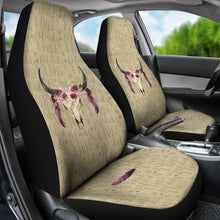 Load image into Gallery viewer, Wild and Free Boho Cow Skull Car Seat Covers
