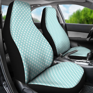 Light Turquoise and White Polka Dot Car Seat Covers