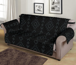 Black With Gray Ethnic Tribal Pattern 70" Seat Width Sofa Protector Slipcover