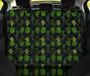 Black With Cactus Pattern Back Seat Cover For Pets