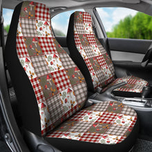 Load image into Gallery viewer, Mushroom and Plaid Pattern Cottage Core Car Seat Covers Set
