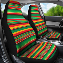 Load image into Gallery viewer, Rasta Colored Serape Striped Car Seat Covers Set
