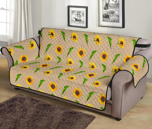 Tan With Rustic Sunflower Pattern 70" Sofa Couch Cover Protector