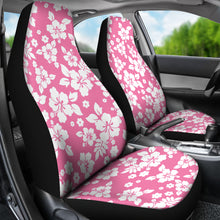 Load image into Gallery viewer, Pink and White Hibiscus Car Seat Covers To Match Back Seat
