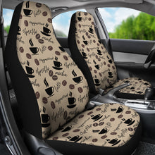 Load image into Gallery viewer, Coffee Pattern Car Set Covers Set In Brown, Black and Irish Cream Colors
