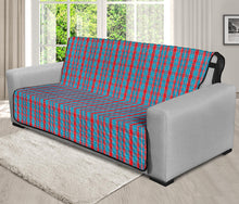 Load image into Gallery viewer, Red, White, Blue Plaid Pattern Futon Match With Curtains
