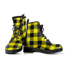 Load image into Gallery viewer, Yellow and Black Buffalo Plaid Boots
