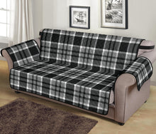 Load image into Gallery viewer, Black Gray Plaid Furniture Slipcover Protectors Large Pattern
