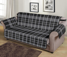 Load image into Gallery viewer, Gray, Black and White Plaid Tartan Pattern Sofa Slipcover For Up To 70&quot; Seat Width Couches
