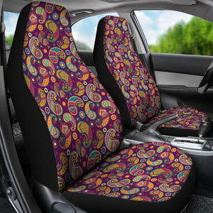 Bright Colorful Paisley Pattern Car Seat Covers