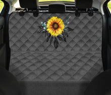 Load image into Gallery viewer, Sunflower Dreamcatcher on Gray Faux Denim Back Seat Cover Protector
