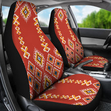 Load image into Gallery viewer, Red Orange Ikat Pattern Car Seat Covers
