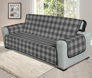 Gray Oversized Buffalo Plaid Couch Cover Sofa Protector 78" Seat Width