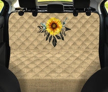 Load image into Gallery viewer, Boho Sunflower Dreamcatcher on Burlap Style Background Back Seat Cover For Pets
