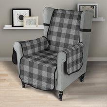 Load image into Gallery viewer, Gray Buffalo Plaid 23&quot; Chair Cover Sofa Couch Protector
