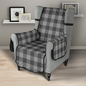 Gray Buffalo Plaid 23" Chair Cover Sofa Couch Protector