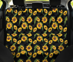 Black With Rustic Sunflower Pattern Back Bench Seat Cover For Pets