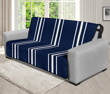Load image into Gallery viewer, Navy Blue and White Stripes Futon Sofa Protector Slipcover For Up To 70&quot; Wide Sleeper
