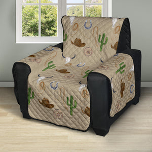 Cowboy Western Furniture Slipcover in Light Brown With Pattern