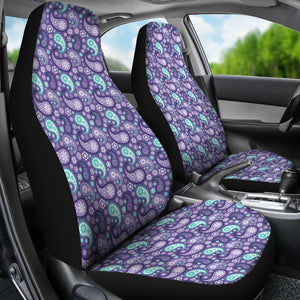 Purple and Teal Paisley Pattern Car Seat Covers