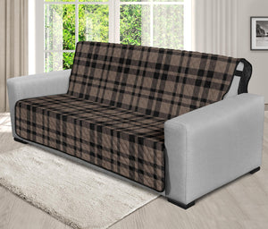Brown and Black Plaid Furniture Slipcover Protectors