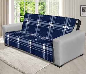 Navy Blue and White Plaid Tartan Furniture Slipcovers