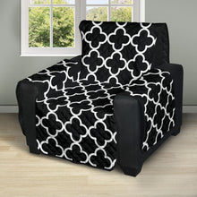 Load image into Gallery viewer, Black and White Quatrefoil Pattern Furniture Slipcover Protectors
