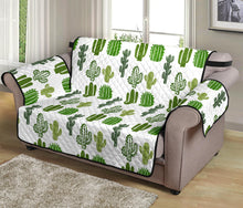 Load image into Gallery viewer, White With Green Cactus Pattern Furniture Slipcovers
