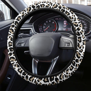 Small Print Snow Leopard Steering Wheel Cover