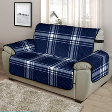 Load image into Gallery viewer, Navy Blue and White Plaid Tartan Furniture Slipcovers
