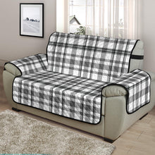 Load image into Gallery viewer, Light Gray, White and Black Plaid Tartan Furniture Slipcovers
