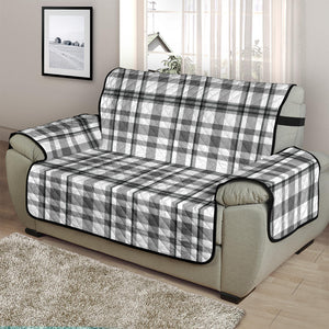 Light Gray, White and Black Plaid Tartan Furniture Slipcovers