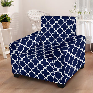 Navy and White Quatrefoil Stretch Slipcover Protectors