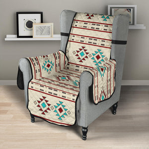 Cream, Turquoise, Red and Brown Tribal Ethnic Furniture Slipcovers