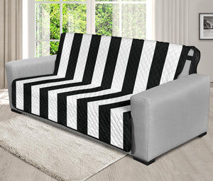 Black and White Vertical Striped Furniture Slipcovers