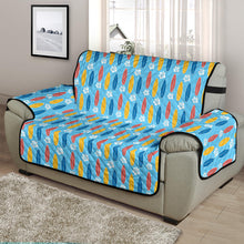 Load image into Gallery viewer, Surfboard Pattern Furniture Slipcovers Blue, Yellow, Coral
