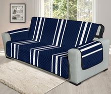Load image into Gallery viewer, Navy Blue With White Stripes Oversized Sofa Protector For Up To 78&quot; Seat Width Couches
